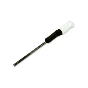 Set aus drei schwarz-weißen Markierungsflaggen die zusammengerollt sind.