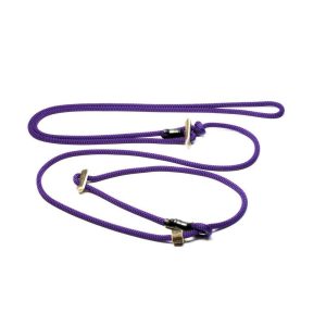 Lila Hundeleine zum umhängen mit Zugbegrenzung