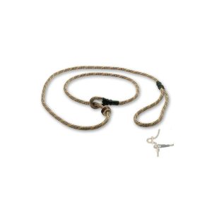 Beige-schwarze Retrieverleine mit Zugbegrenzung