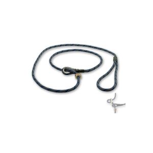 Blau-weiße Retrieverleine mit Zugbegrenzung