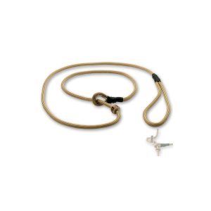 Beige Retrieverleine mit Zugbegrenzung