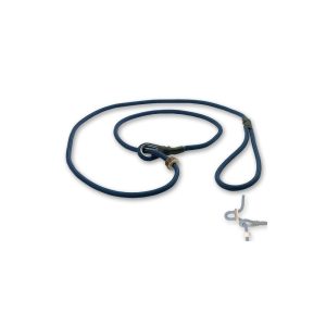 Blaue Retrieverleine mit Zugbegrenzung
