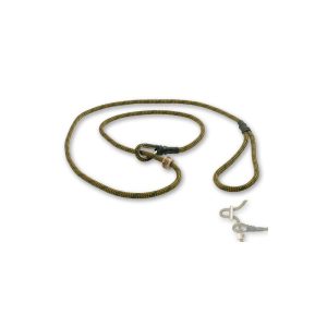 Grün-beige Retrieverleine mit Zugbegrenzung