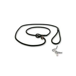 Schwarze Retrieverleine mit Zugbegrenzung