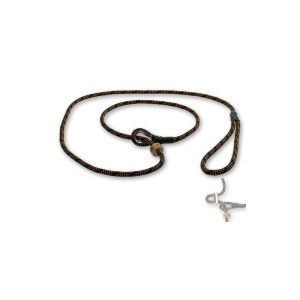 Schwarz-beige Retrieverleine mit Zugbegrenzung