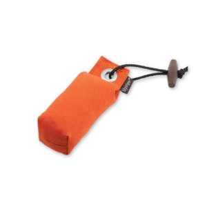Ein orangener Futterdummybeutel